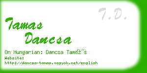 tamas dancsa business card